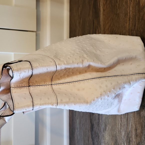 Kate Spade Pink Ostrich Large Tote Bag Purse with Bow Detail - Picture 8 of 13